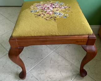 A101 - $35. Wooden Stool with needlepoint top