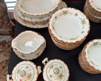 A132 - $300. Large Set of Harmony House China with some serving pieces. 