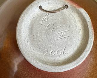 A38 - $95 Ben Owen III Bowl 2006 - measures 12" round. Excellent Condition - has wire for wall hanging. 