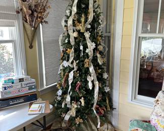 A126 - $75. Christmas Tree with Ornaments & Decorations. (7 or 8' tree)