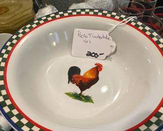 A84 - $200 Bob Timberlake Rooster Dishes. 