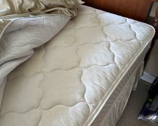 A51 - $75 Full size bed - measures 58" wide, 81" long. Wood frame is sturdy but does show signs of wear - mostly along the foot rail. Mattress & Boxspring included if you want them. 