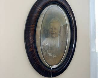 A33 - $35 Framed Antique Baby Picture - Measures 18" x 24"