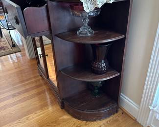 A23 - $75. Cabinet with secretary drawer. Measures 48" wide x 15" deep x 36" tall. Needs minor repairs - really neat entry/display piece. 