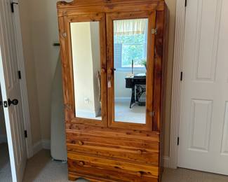 A54 - $125 Cedar Armoire Cabinet - measures 37.5" wide, 20.5" deep, 73.5" tall. 