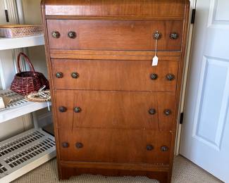 A49 - $75 Vintage Art Deco Dresser - measures 30" wide, 17" deep,  46" tall. 