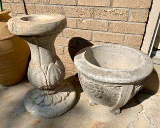 Cement pedestal and planter