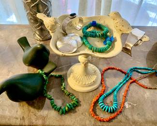 Indian Turquoise and Coral Jewelry. No precious jewelry left overnight