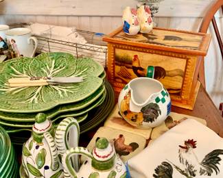 Rooster pitcher-box-tiles-salt/pepper.