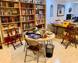 Books, Games, Sling Back Wood Chairs
