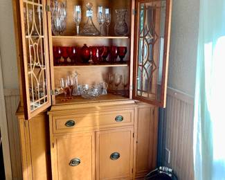 Ruby Red Tumblers, Waterford Decanter. Cut Crystal glass's and Vase's, Ruby Red pitcher-sugar and creamer