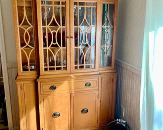 Small China Hutch. Copper carrier, pot