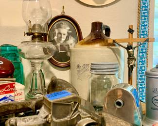 Lantern, Western Pottery Jug, Beaded Belt