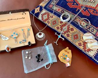 Turquoise and Coral Sterling Jewelry. No precious jewelry left overnight