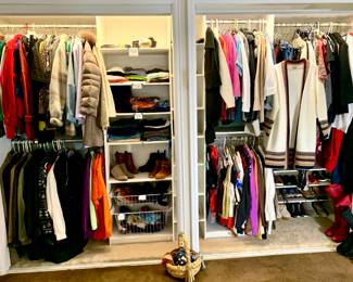 Ladies Clothing small to 1x, Shoe's mostly size 6-6.5, Great Outdoor Jackets.