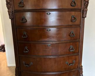 PRE-SALE ITEM!  Beautiful, Quality made solid wood, chest of drawers. Each drawer lined in velvet. 
Matching dresser with mirror and armoire.
Text Message Measurements and pricing. 