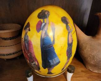 African Tribal Ostrich Egg