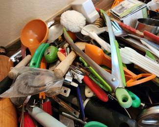 Utensils and lots of them. 