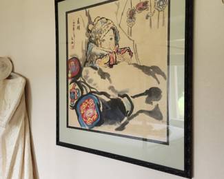 Signed Modern Tempera Painting 