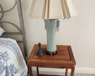 Side Table and Asian Style Lamp 