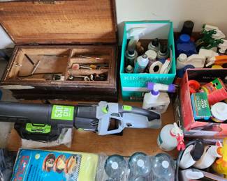 Upper Left, Vintage Tool Chest. 