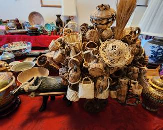 Water Buffalo carrying a Cart full of Baskets