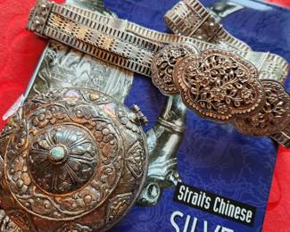 A fantastic 'Straits' Chinese Silver Belt and 'Straits' Chinese Silver Box. Highly collectible. The workmanship on the Belt is outstanding! Circa 19 Century!