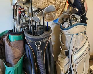 Golf Clubs - 'Ping' and others. Golf Bags. Golf Balls. Golf Cart. 