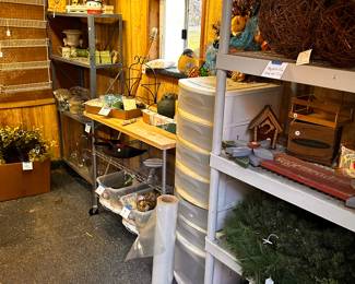 The "CRAFT BARN" has been emptied and displayed here and in a 10X20 tent! LOADS of craft/floral supplies for every season! PERFECT time of year for all you holiday crafters!