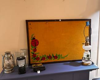 A few more odds and ends! I like the MCM Lady Bug Cork Bulletin Board! GREAT condition! 