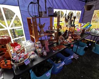 The "CRAFT TENT" is a 10X20 tent! LOADS of craft/floral supplies for every season! PERFECT time of year for all you holiday crafters!