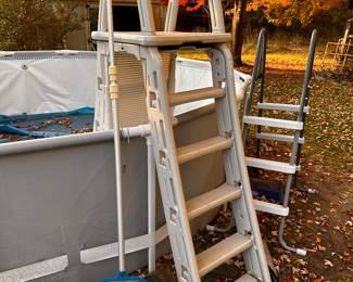 The pool and all the accessories IS FOR SALE! It's drained, but you would need to disassemble to remove! 