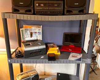 A rack of small electronics! ALL working! Nice AIWA stereo system and more! 