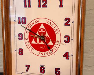A Great SVSU Wall Clock! Works perfectly! Distributed by the SVSU Alumni Association years ago!
