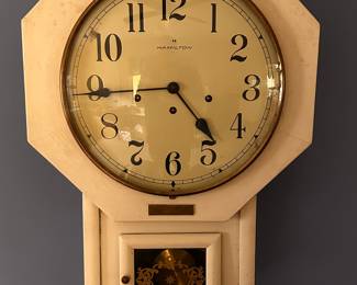 Lovely HAMILTON Wall Clock! Westminster chimes! Original Key! 