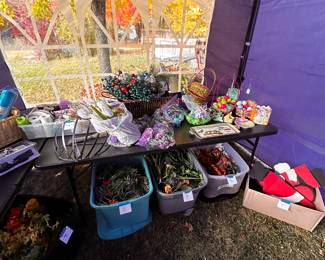 The "CRAFT TENT" is a 10X20 tent! LOADS of craft/floral supplies for every season! PERFECT time of year for all you holiday crafters!