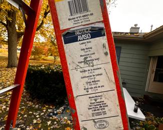 An EXCELLENT HUSKY Red Fiberglass 8' Ladder! 