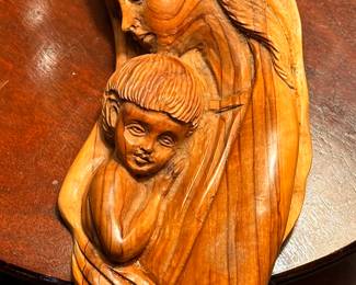 A beautiful Olive Wood Madonna and Child!