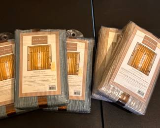 5 MINT Tailored Curtain Panels! 3 Blue and Two Tan!