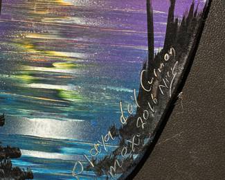 An interesting Cincinnati Bengals item - Hand painted Logo on oval board! Signed by artist! 