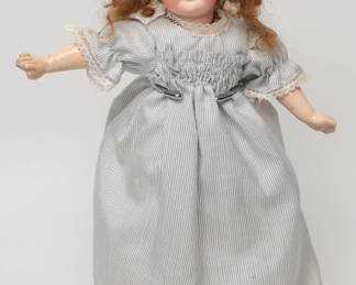 Antique German Bisque and Composition Girl Doll