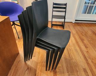 Inv 113. Set of 4 black Bellini dining chairs