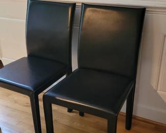 Set of 8 leather side chairs, sold separately, from Crate & Barrel 
