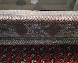 Close-up of tribal wood carvings