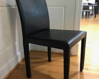 Set of 8 leather side chairs, sold separately, from Crate & Barrel 