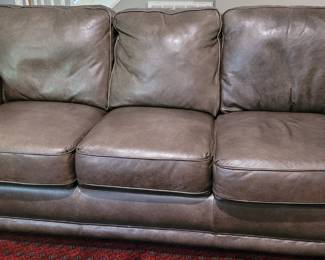 La-Z-Boy Kennedy leather sofa in mushroom color