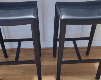 Crate & Barrel leather bar stools