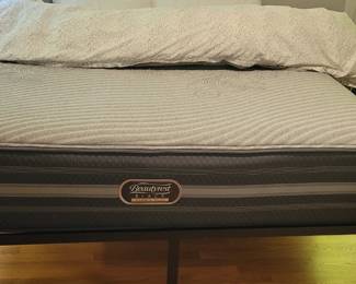Beautyrest Black Hybrid Plus King mattress on steel Crate & Barrel bedframe