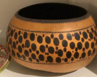 Carved bowl made from a gourd in Uganda