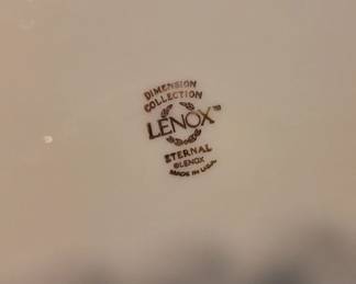 Lenox Eternal Dimension Collection Eight place-settings with cup & saucer, dinner plate, salad plate, bread & butter plate.  Serving pieces sold separately 